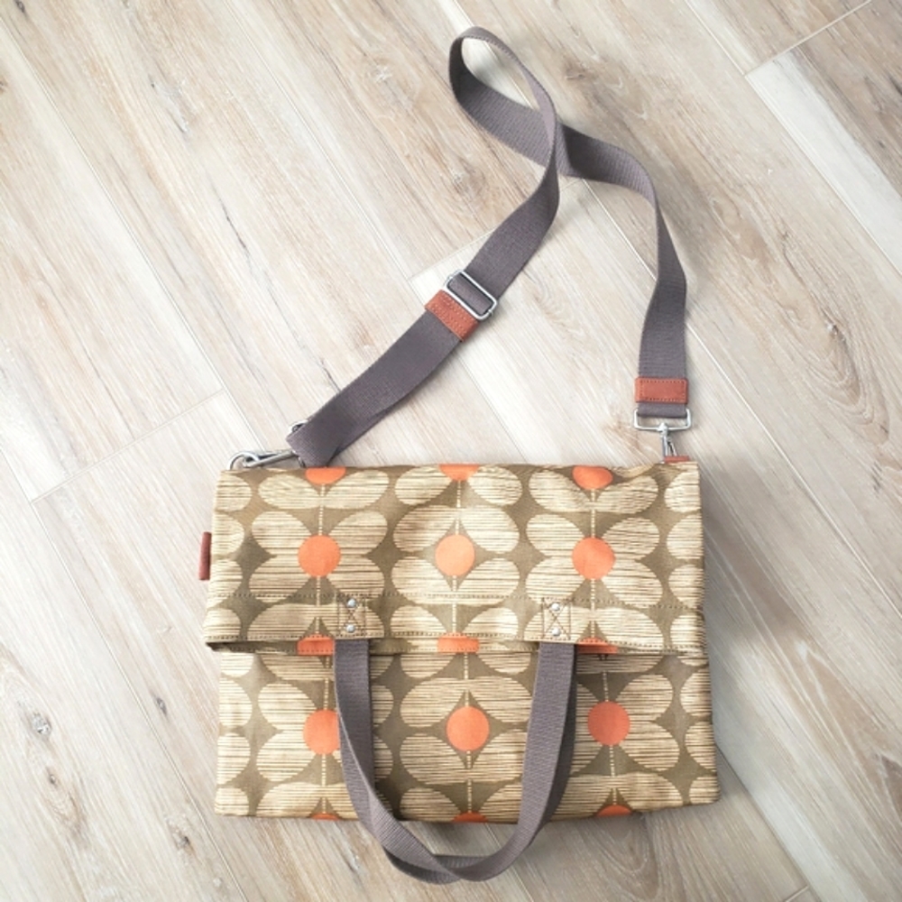 Orla Kiely Mod Floral Coated Canvas Crossbody And Tote Gem